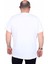 Erkek Büyük Beden Sıfır Yaka Tişört Start Stop 25178 Beyaz 3