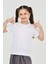 Kız Çocuk Düz Kısa Kollu Casual-Okul Basic T-Shirt 1