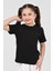 Kız Çocuk Düz Kısa Kollu Casual-Okul Basic T-Shirt 1