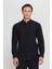 Slim Fit Dar Kesim Düğmeli Yaka Armürlü Gofre Desenli Gömlek 3