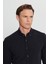 Slim Fit Dar Kesim Düğmeli Yaka Armürlü Gofre Desenli Gömlek 4