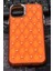 iPhone 13 Uyumlu Baklava Desenli Pırlanta Taşlı Sert Kapak Kılıf Turuncu 2