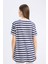 Long Fit Bisiklet Yaka Çizgili Penye Kısa Kollu Tişört U1778AZ25SP 4