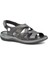 D25YS-2535 Kadın Deri Comfort Sandalet Siyah 1