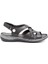 D25YS-2535 Kadın Deri Comfort Sandalet Siyah 2