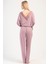 Pembe Kadın Uzun Kollu Lycralı Viskon Pijama Takımı 2