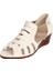 D25YS-2740 Kadın Deri Dolgu Topuklu Sandalet Bej 2