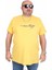 Erkek Büyük Beden Sıfır Yaka Tişört Un Beat En 25146 Sarı 1