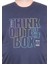 Erkek Büyük Beden Sıfır Yaka Tişört Think Out Box 25163 Lacıvert 3