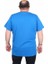 Erkek Büyük Beden Sıfır Yaka Tişört Stand Up 25158 Saks 3