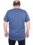 Erkek Büyük Beden Sıfır Yaka Tişört Stand Up 25158 Indıgo 3