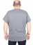 Erkek Büyük Beden Sıfır Yaka Tişört Start Stop 25178 Antrasit Melanj 3