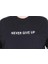 Erkek Büyük Beden Sıfır Yaka Tişört Never Give Up 25140 Sıyah 3