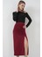 8033 Sandy Yırtmaçlı Etek - Bordo 1