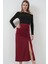 8033 Sandy Yırtmaçlı Etek - Bordo 3