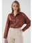 3985 Oversize Saten Gömlek - Taba 1