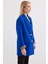 0704 Düğme Detaylı Blazer Ceket - Saks 3