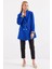 0704 Düğme Detaylı Blazer Ceket - Saks 4