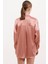 3985 Oversize Saten Gömlek - Camel 4