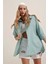 3900 Oversize Uzun Basic Gömlek - Su Yeşili 2