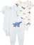 Erkek Bebek Body Pantolon Set 3'lü Paket Renkli 1
