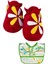 İkili Set, 6-18 Ay İplay Mama Önlüğü Ve 0-6ay Red Petals Funky Süet Patik 1