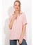 Pudra Oversize Polo Yaka Örme Bluz 0486 2
