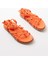 Deri Bayan Sandalet 1001-1001 Orange Bilekten Bağcıklı Kadın Sandalet 4