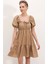 2351 Kloş Poplin Elbise Camel 1