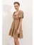 2351 Kloş Poplin Elbise Camel 2
