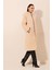 9132 Kapüşonlu Peluş Kaban Krem 4