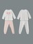 Bisiklet Yaka Baskılı Kız Çocuk Pijama Takım 2'li 1