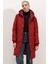 5138 Kapitone Uzun Şişme Mont - Bordo 1