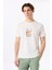 D5SM-TST3995 Kırık Beyaz Bisiklet Yaka Relaxed Baskılı Erkek T-Shirt 1