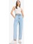 Paperbag Beli Lastikli Bilek Boy Jean Yıkamalı Pantolon E3184AX25SP 3