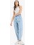 Paperbag Beli Lastikli Bilek Boy Jean Yıkamalı Pantolon E3184AX25SP 5