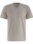 Drop Giyim V Yaka Kısa Kollu Penye T-Shirt Gri 1