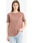 Regular Fit Bisiklet Yaka Basic Düz Penye Kısa Kollu Tişört W9584AZ25SP 1