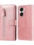 Xiaomi Poco X7 Pro 5g/redmi Turbo 4 5g Kılıf Fermuar Cüzdan Buzağı Dokusu Pu Deri Telefon Kapağı-Pembe (Yurt Dışından) 1