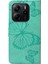 Xiaomi Redmi Note 14 4g (163.25X76.55X8.16MM) Çiçek Baskılı Deri Stand - Yeşil (Yurt Dışından) 3