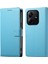 Xiaomi Redmi Için Not 14 5g Kılıf Litchi Doku Deri Manyetik Toka Cüzdan Standı Bilek Kayışı-Gök Mavisi (Yurt Dışından) 1