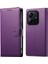 Xiaomi Redmi Için Not 14 5g Kılıf Litchi Doku Deri Manyetik Toka Cüzdan Standı Bilek Kayışı-Mor (Yurt Dışından) 1