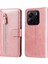 Xiaomi Redmi Note 14 4g (163.25X76.55X8.16MM) Kılıf Fermuarlı Cüzdan Buzağı Dokusu Pu Deri Telefon Kapağı-Pembe (Yurt Dışından) 1