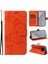 Xiaomi Redmi Note 14 4g (163.25X76.55X8.16MM) Çiçek Baskılı Deri Stand-Turuncu (Yurt Dışından) 1