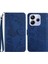 Xiaomi Redmi Note 14 4g (163.25X76.55X8.16MM) Kılıf Deri Kayışlı, Çiçek Baskı-Mavi (Yurt Dışından) 1