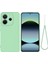 Xiaomi Redmi Note 14 4g (163.25X76.55X8.16MM) Sıvı Silikon Kılıf El Kayışı ile Telefon Arka Kapak-Yeşil (Yurt Dışından) 1