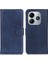 Xiaomi Redmi Note 14 5g Sığır Derisi Doku Deri Standlı Telefon Kapağı-Mavi Için (Yurt Dışından) 1
