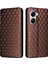 Xiaomi Poco X7 Pro 5g/redmi Turbo 4 5g Eşkenar Dörtgen Baskılı Deri Telefon Kapağı-Kahverengi (Yurt Dışından) 1