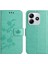 Xiaomi Redmi Note 14 4g (164.84X78.15X8.16MM) Kılıf Cüzdan Standı Baskılı Çiçek Pu Deri Telefon Kapağı-Mavi (Yurt Dışından) 1