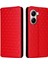 Xiaomi Poco X7 Pro 5g/redmi Turbo 4 5g Eşkenar Dörtgen Baskılı Deri Telefon Kapağı-Kırmızı (Yurt Dışından) 1